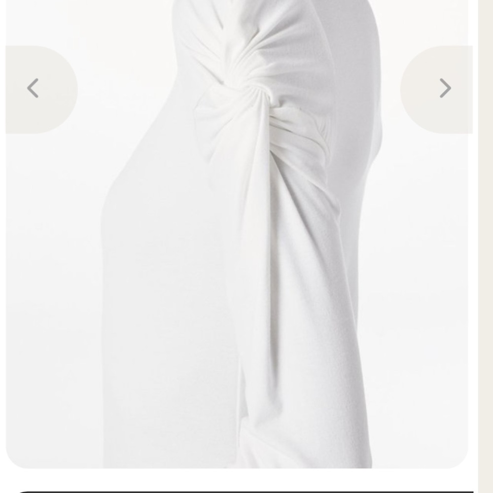 Frame Denim Twisted Sleeve Long Sleeve Top Off White. Size XS. - Picture 3 of 12